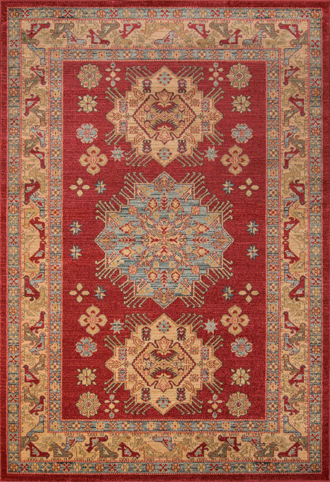 Mila Traditional 7'10\" x 9'10\" Area Rug in Red Indoor Area Rug 
