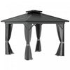 Outsunny 10' X 10' Hardtop Gazebo, Aluminum Frame Garden Sun Shelter With Double Tier Metal Roof, Mo