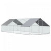 Pawhut Metal Chicken Coop, Walk-in Large Chicken Run, Poultry Cage For Backyard Hen, Duck, Rabbit Wi