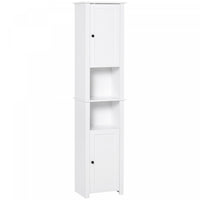 Homcom Tall Bathroom Cabinet With Adjustable Shelf