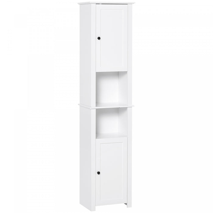 Homcom Tall Bathroom Cabinet With Adjustable Shelf