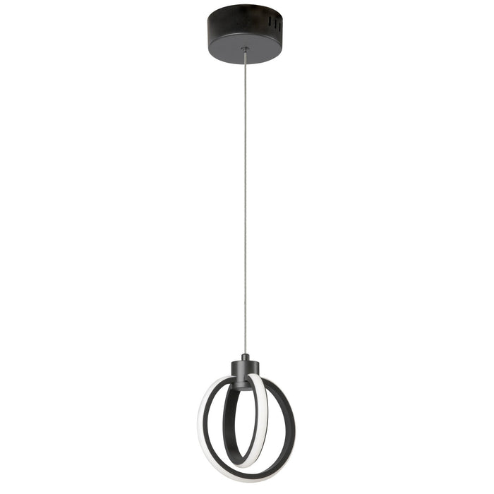 Dainolite Parson LED Pendant 14w Matte Black Finish White Silicone Diffuser Lamp