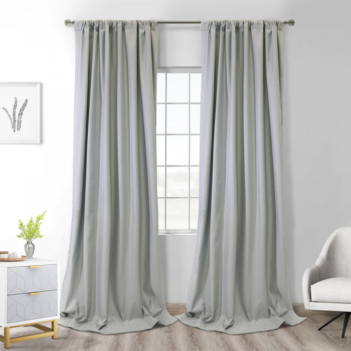 Thermaplus Brooklyn Grey Blackout Dual Header Curtain Panel - 52 x 84