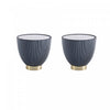 Anderson Modern Sintered Stone Top Upholstered End Table in Gray - Set of 2 