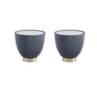Anderson Modern Sintered Stone Top Upholstered End Table in Gray - Set of 2 