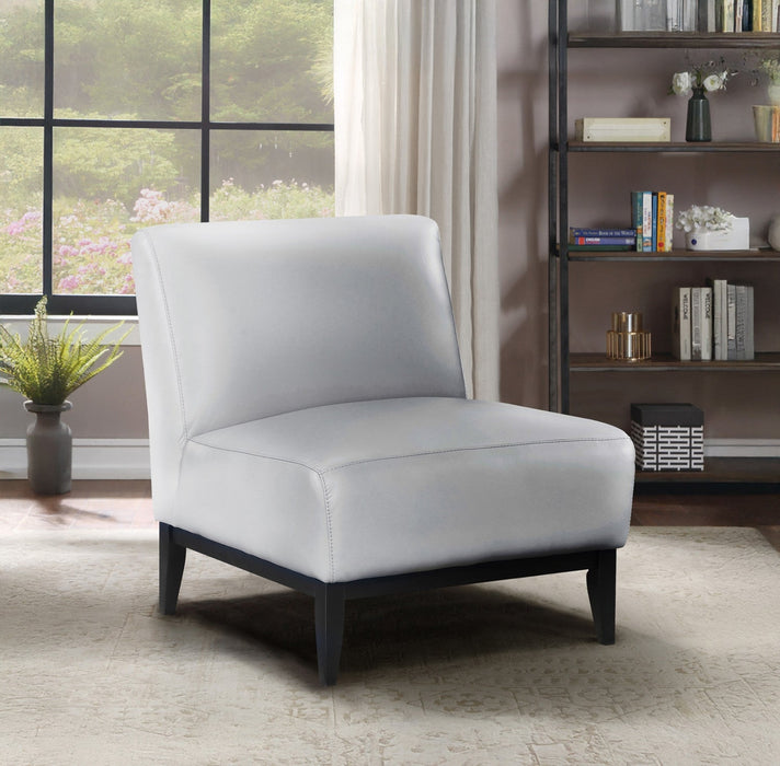 Murdock Accent Chair Silver Leather 