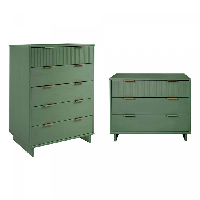Granville Modern 2-Piece Dresser Set in Sage Green 
