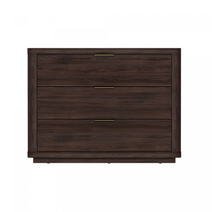 Evelyn Modern 32\" Nightstand in Brown (3-Drawer) 