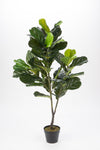 Artificial 49\" Fiddle Leaf In Black Pot 