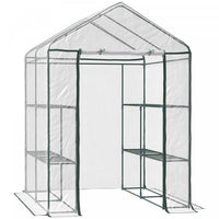 Outsunny 4.7 X 4.7 X 6.4ft Walk-in Plant Greenhouse Portable Garden Flower Seed Warm House 8 Shelves