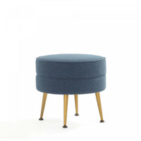 Bailey Mid-Century Modern Upholstered Accent Ottoman in Blue