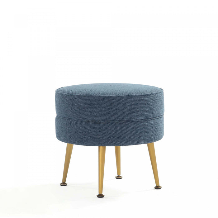 Bailey Mid-Century Modern Upholstered Accent Ottoman in Blue 