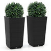 Costway 23" Tall Planter Set Of 2 For Indoor/ Outdoor Use Large Self-watering Plant Pot Black