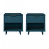Granville Modern 18\" Nightstand in Midnight Blue (1-Drawer) - Set of 2 