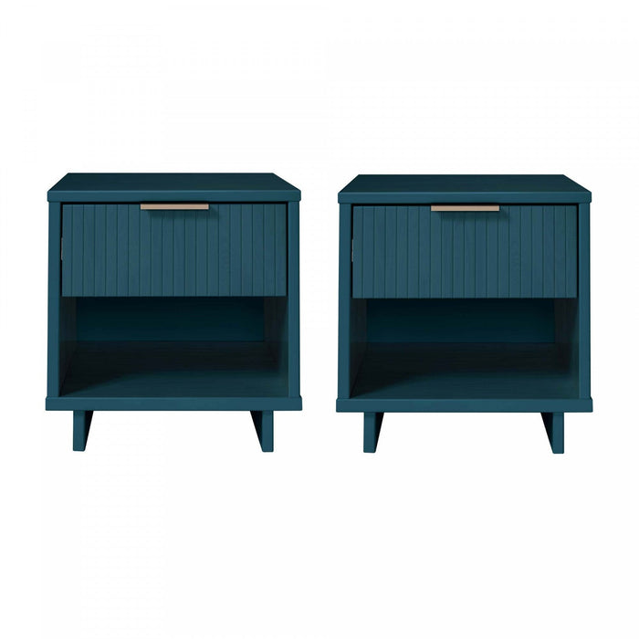 Granville Modern 18\" Nightstand in Midnight Blue (1-Drawer) - Set of 2 