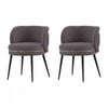 Kaya Modern Wood Velvet Dining Chair in Gray - Set of 2 