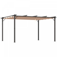 Outsunny 10' X 13' Aluminium Outdoor Pergola Gazebo Backyard Canopy Cover Square Sunshade Garden Gra