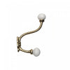 Iron Twist Hook with Ceramic Ivory Knob Gold - Set of 4 Hooks