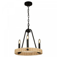 Perris 3-Light Black Chandelier 