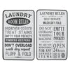 Metal Wall Sign Laundry Rules - Set of 2 Wall Decor
