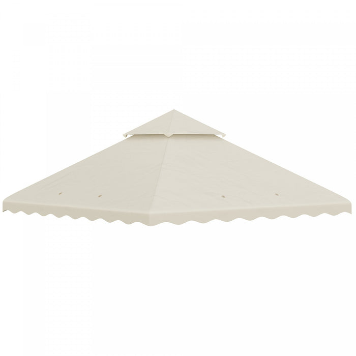Outsunny 10' X 10' Gazebo Replacement Canopy, 2-tier Gazebo Cover, Cream