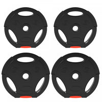 Soozier Set Of 4 1-inch Weight Plates With 3 Grips, 2 X 17lbs + 2 X 11lbs