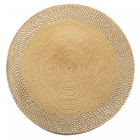 Vinyl Round Placemat with Gold Border - Set of 12