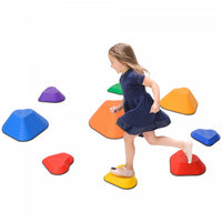 Qaba Stepping Stones Kids, 9pcs Obstacle Course For Kids, Non-slip Heart-shaped Balance Stepping Sto
