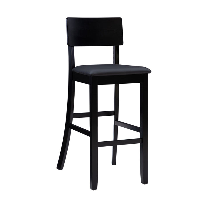 Torino Faux Leather Contemporary Barstool - Black