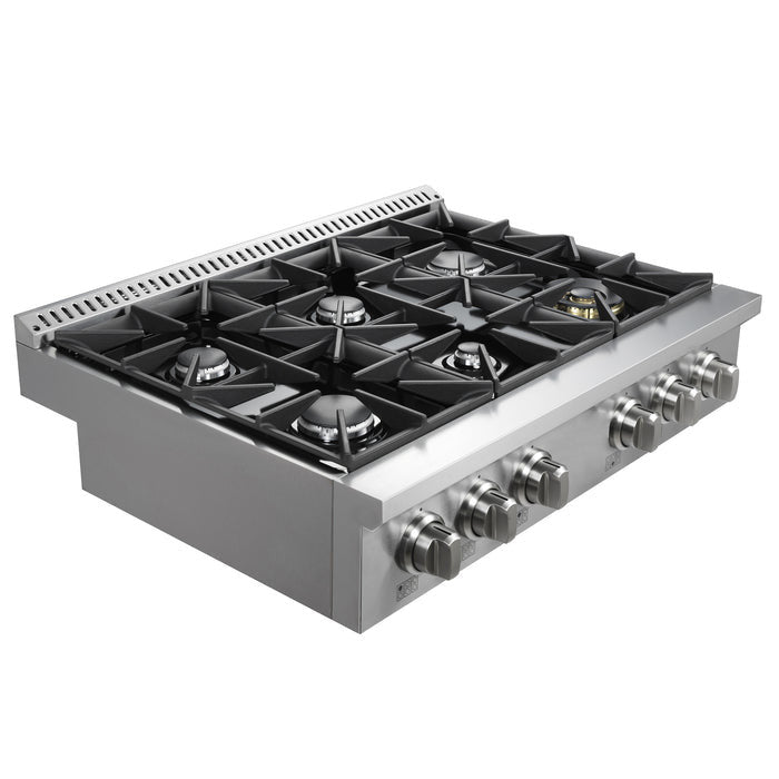 Ancona 36\" Commercial Style Slide-In Gas Cooktop - AN-2161 