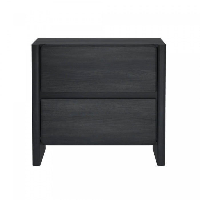Linda Modern 24\" Nightstand in Charcoal Gray (2-Drawer) 