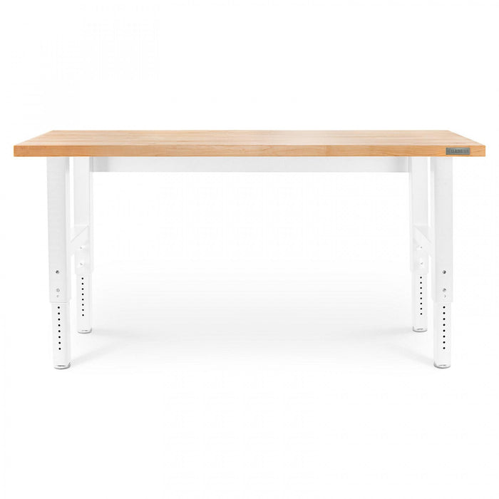 Gladiator 6' Adjustable Height Hardwood Workbench - Hammered White