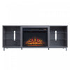 Brighton Modern 2-Piece Electric Fireplace in Black and Gray 