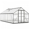 Outsunny Polycarbonate Greenhouse, Aluminum Walk-in Green House, Dark Grey