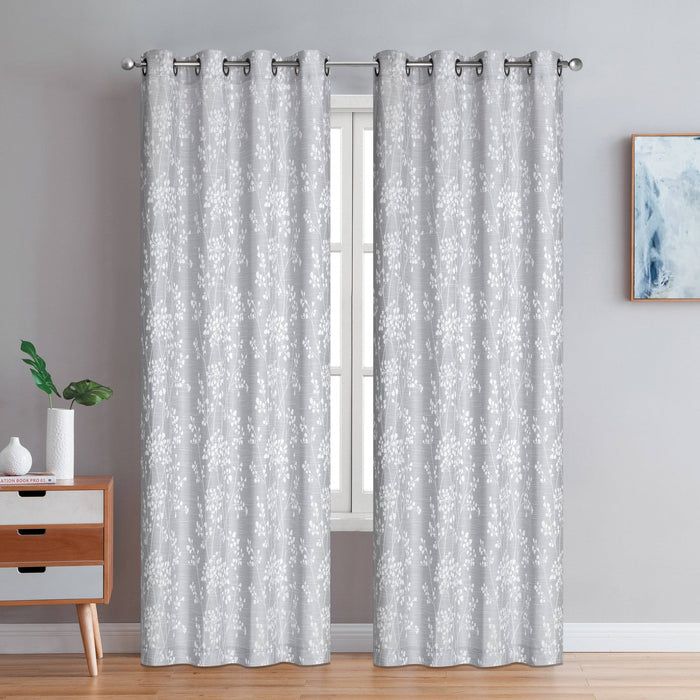 Preston Grommet Pair of Grey Curtain Panels - 54x95