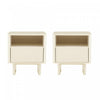 Ella Modern 20\" Nightstand in Cream (1-Drawer) - Set of 2 