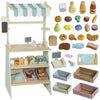Qaba Kids Grocery Store Playset, Supermarket Toy Set with Cash Register, Chalkboard and Rich Accessories, Pretend Play Market Stand, Gift for Toddler Boys Girls, Green