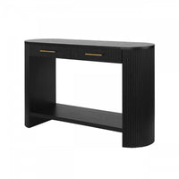 Olivia 47.25“ Modern Sofa Table with Storage and Drawers - Black 