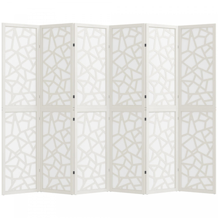 HOMCOM 6 Panel Room Divider, 5.6 FT Lightweight Privacy Screen, White