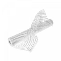 Mesh Ribbon White with Silver Stripes 21