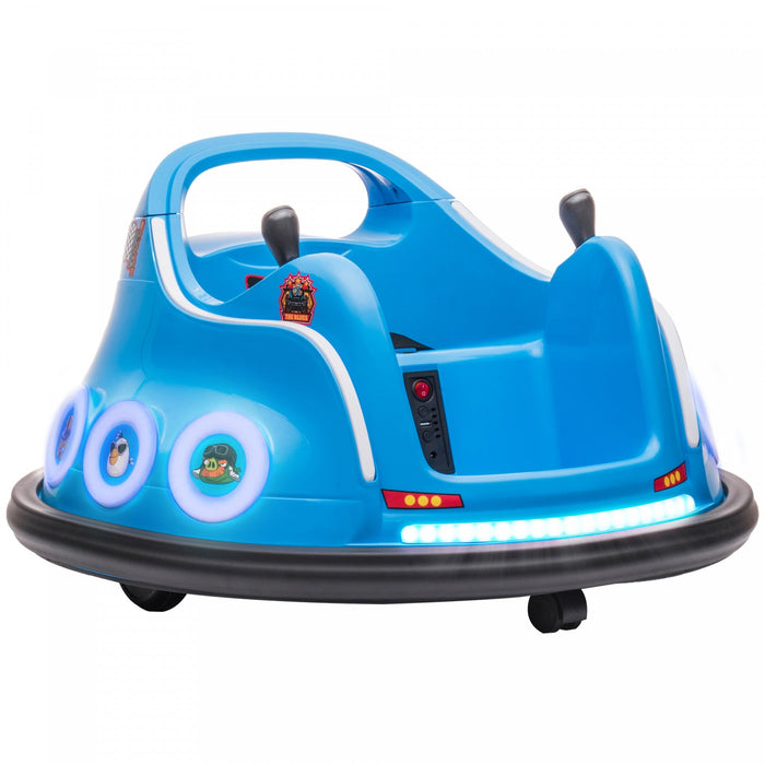 Qaba 12v Bumper Car For Kids, Angry Bird Licensed Electric Powered Ride-On Car With Dual Joysticks, 