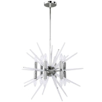 Dainolite Vela 12 Light Chandelier Polished Chrome Finish Clear Acrylic Spikes Lamp