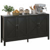 HOMCOM Storage Cabinet, Buffet Sideboard with Barn Door, Shelf, Black Oak
