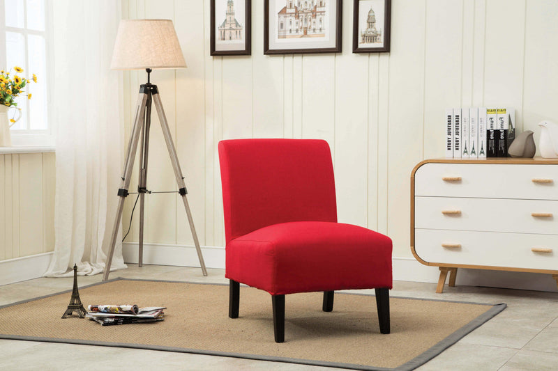 Lolly Accent Chair Red Fabric/espresso Legs 