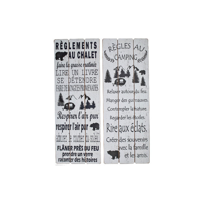 Wood 'Regles Au Chalet' Wall Sign - Set of 2