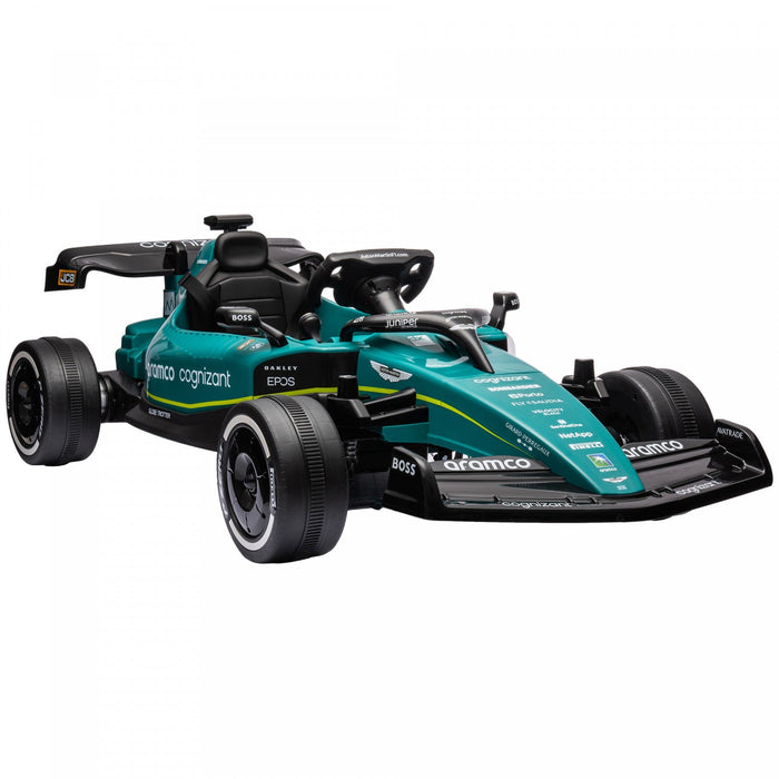 Qaba Powered Ride-On Aston Martin F1 Team Amr23 Licensed Electric Go Kart, 12v 3 Mph Kids Ride On Ca