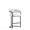 Augusta Modern Metal Upholstered Counter Stool in White 
