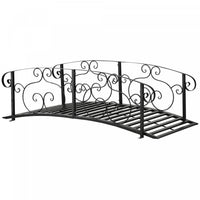 Outsunny 6ft Garden Bridge With Safety Rails Decorative Pond Bridge, Black
