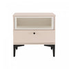 Amara Modern 20\" Nightstand in Pale Rose and White (1-Drawer) 