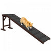 Pawhut Pet Ramp Bed Steps For Dogs Cats Non-slip Carpet Top Platform Pine Wood 74\"l X 16\"w X 25\"h Br